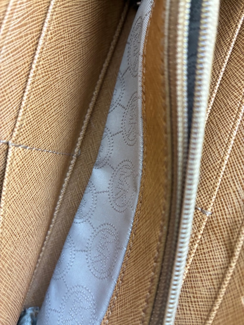 Michael Kors Tan Saffiano Leather Zip Wallet - Picture 9 of 11